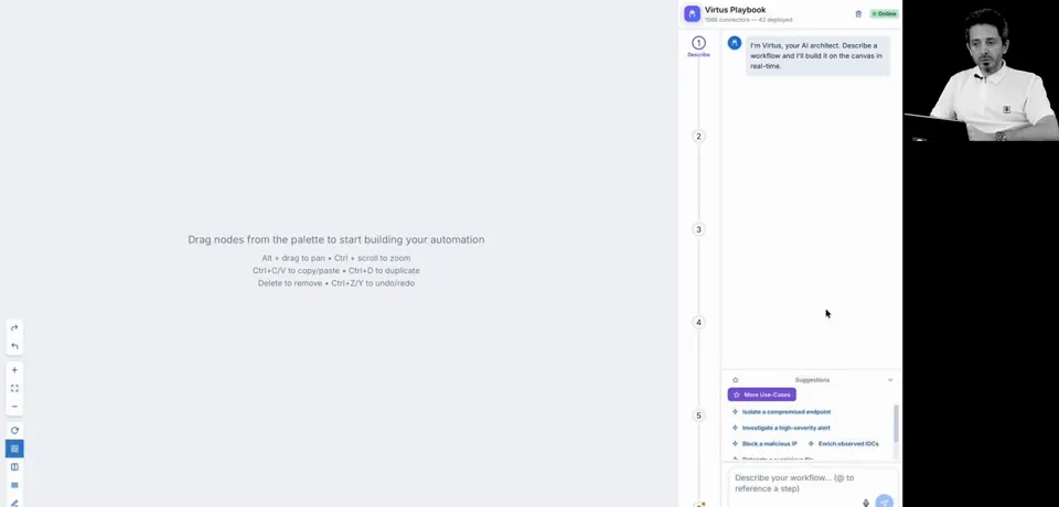 Imperum screen from the demo: aI-powered security automation