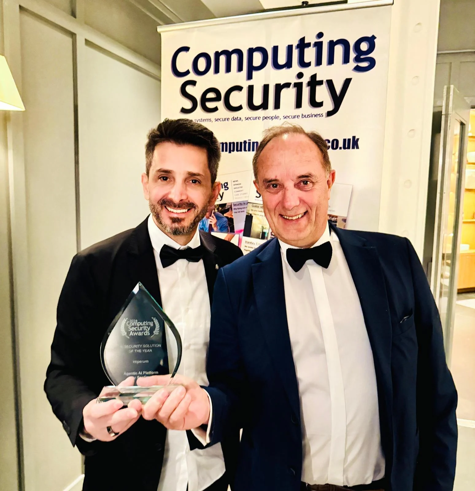 CEO/Co-Founder Senad Aruc and Deputy CEO Dominique Meurisse at the award ceremony night. 